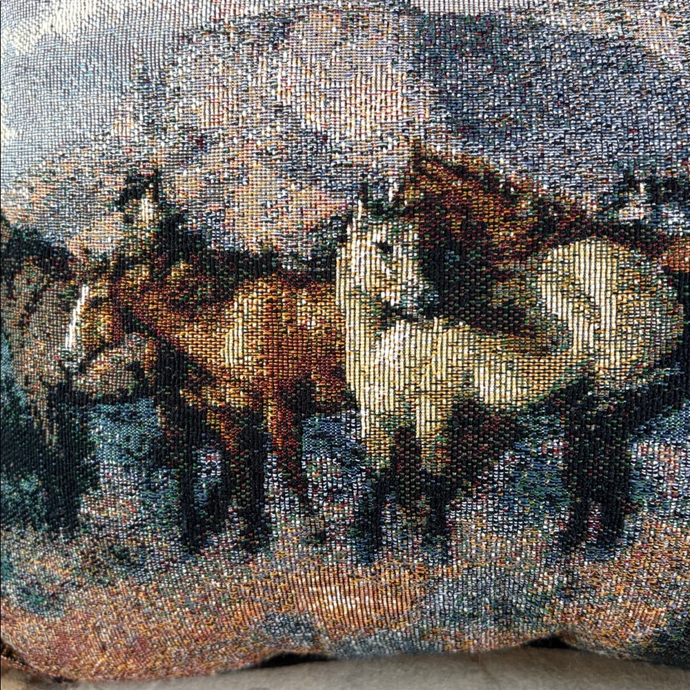 Horse western tapestry pillow - Picture 3 of 5